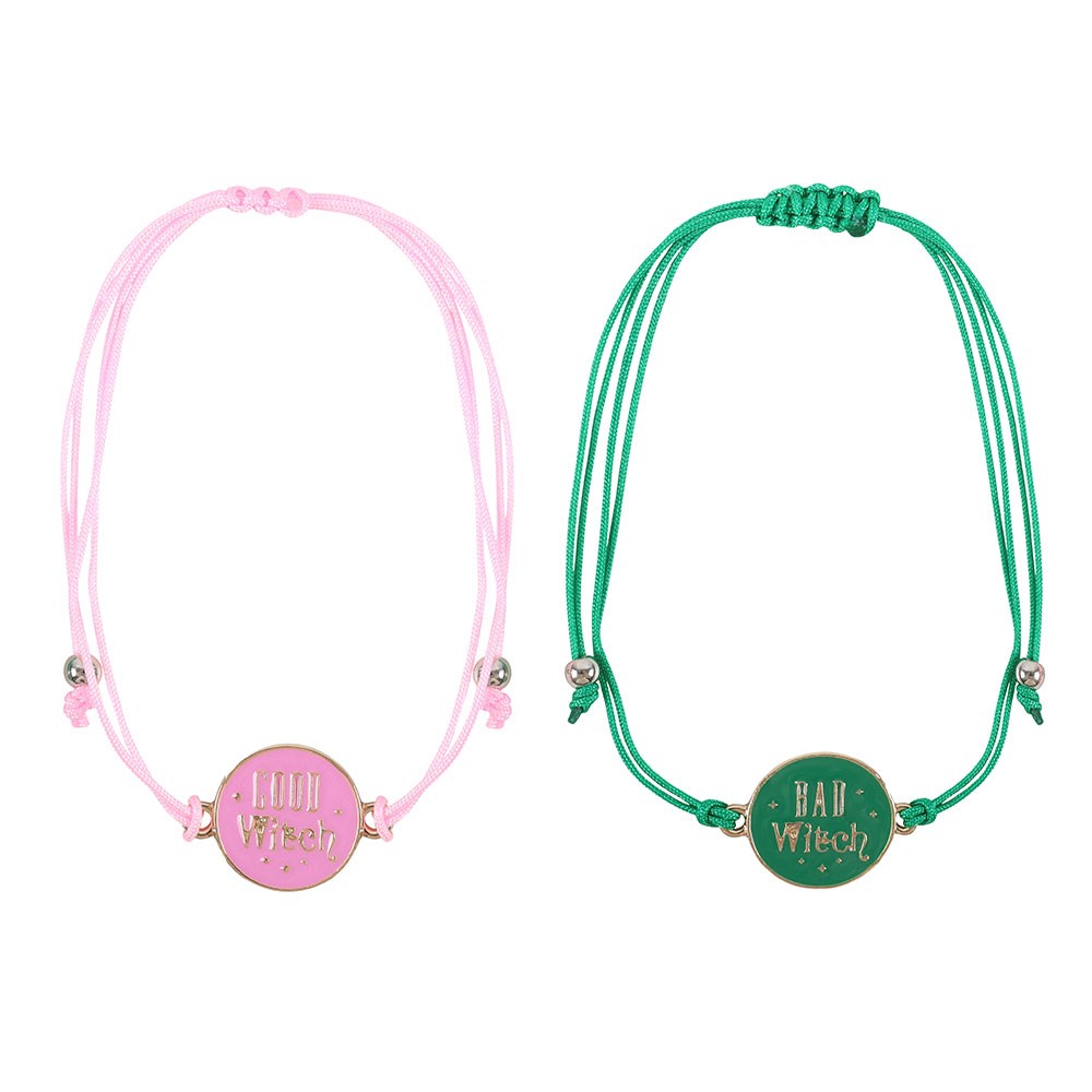Set of 2 Good Witch and Bad Witch String Bracelets