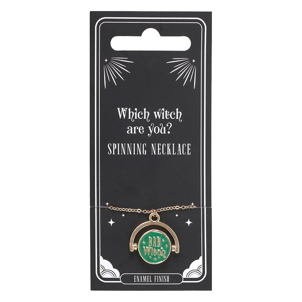Which Witch Are You Alloy and Enamel Spinning Necklace