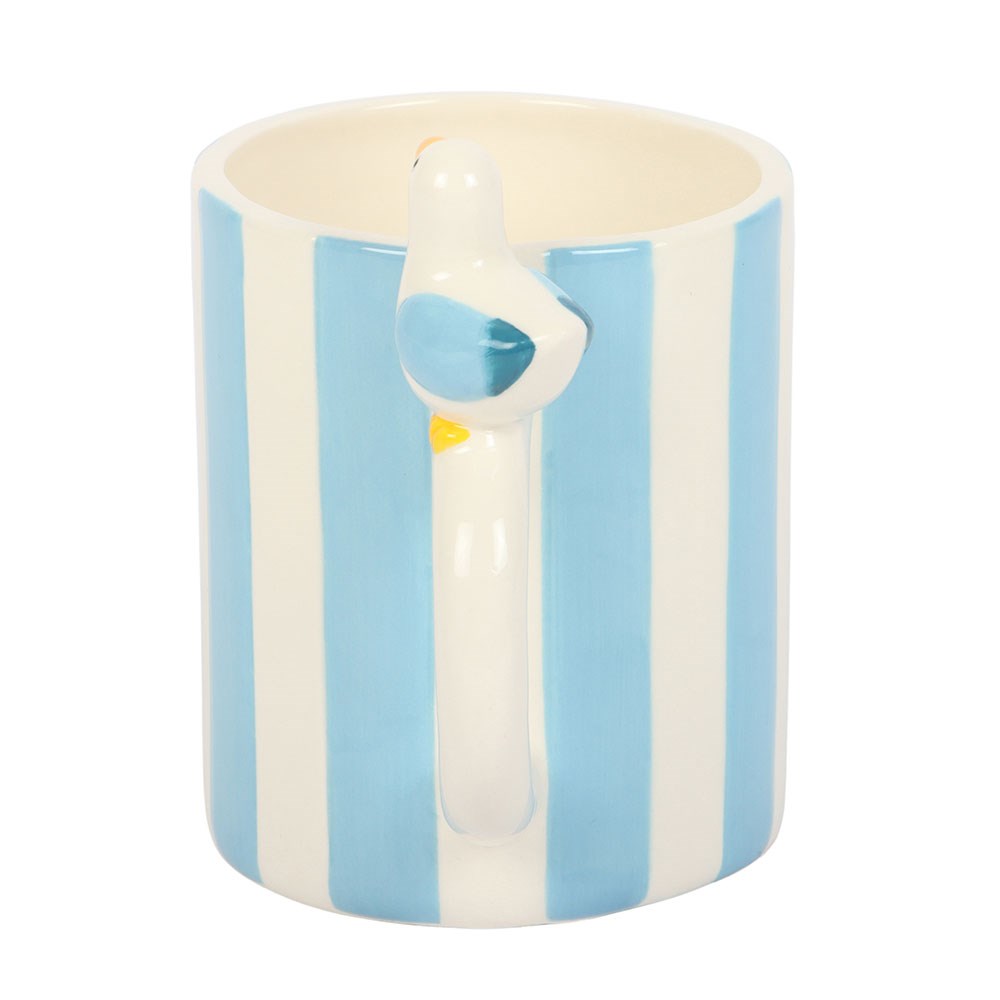 Striped Mug with Seagull