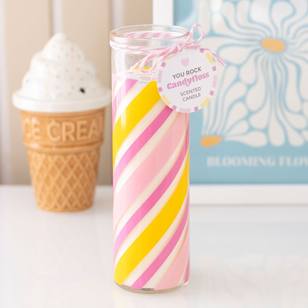 Candy Stripe Candyfloss Tube Candle