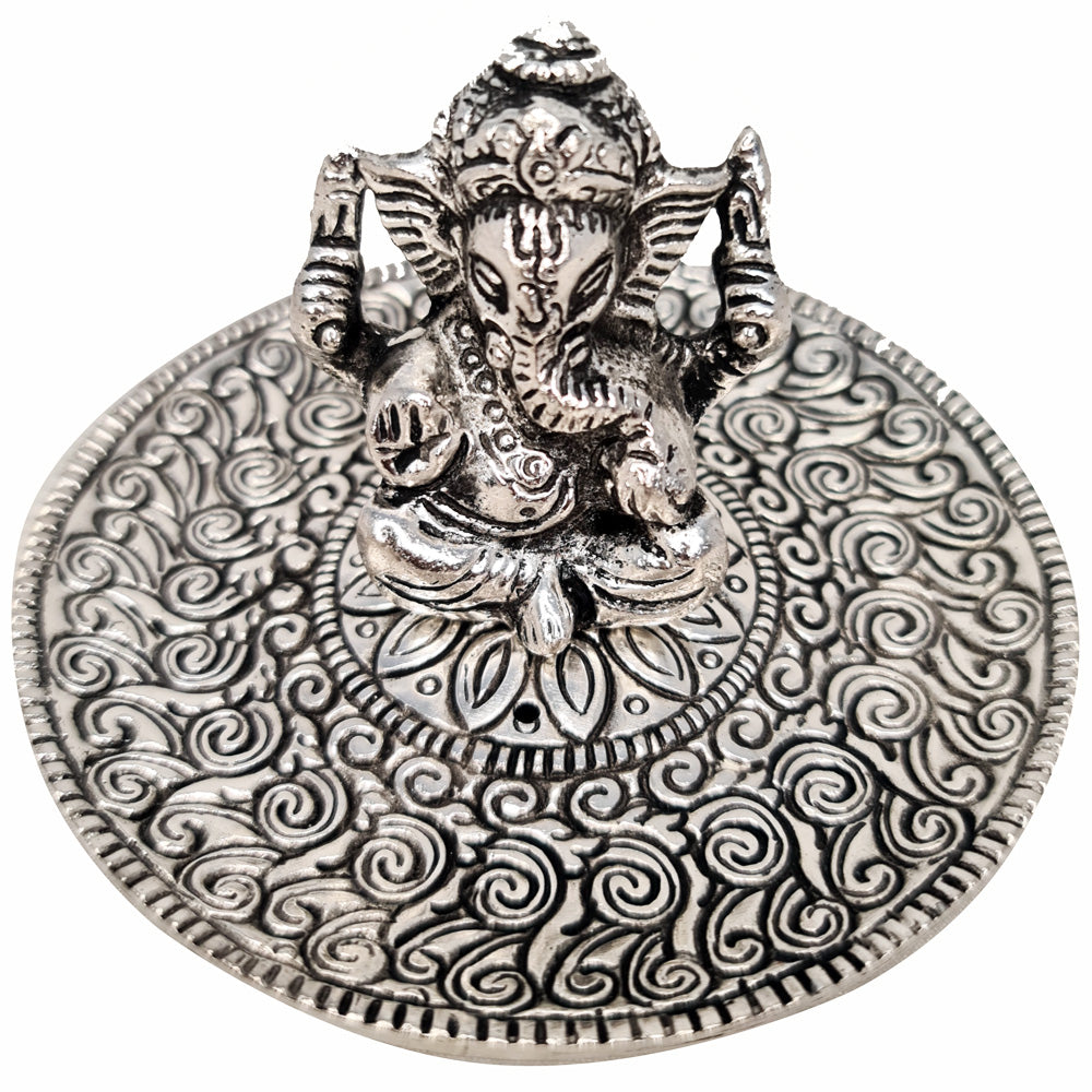 ALUMINIUM INCENSE BURNER - Ganesh Statue 6x10cm