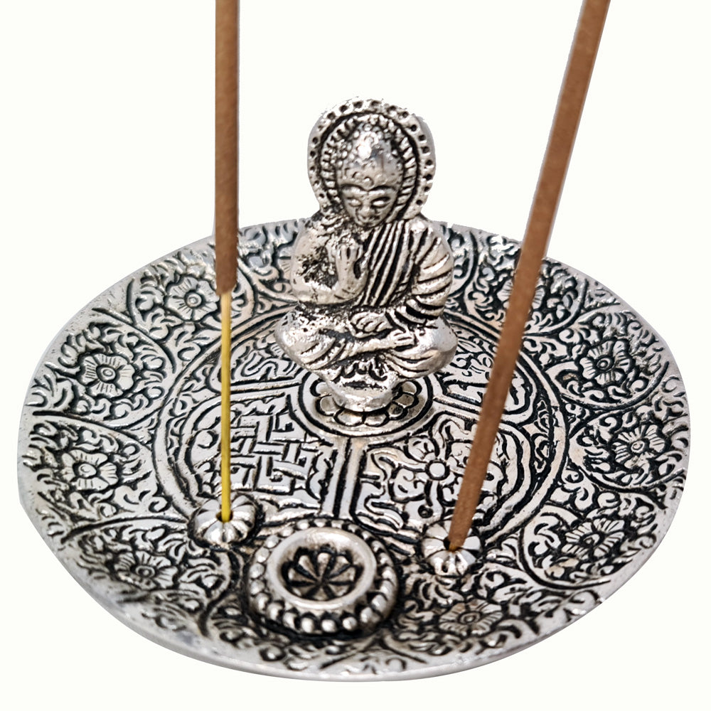 ALUMINIUM INCENSE BURNER - Buddha 11cm