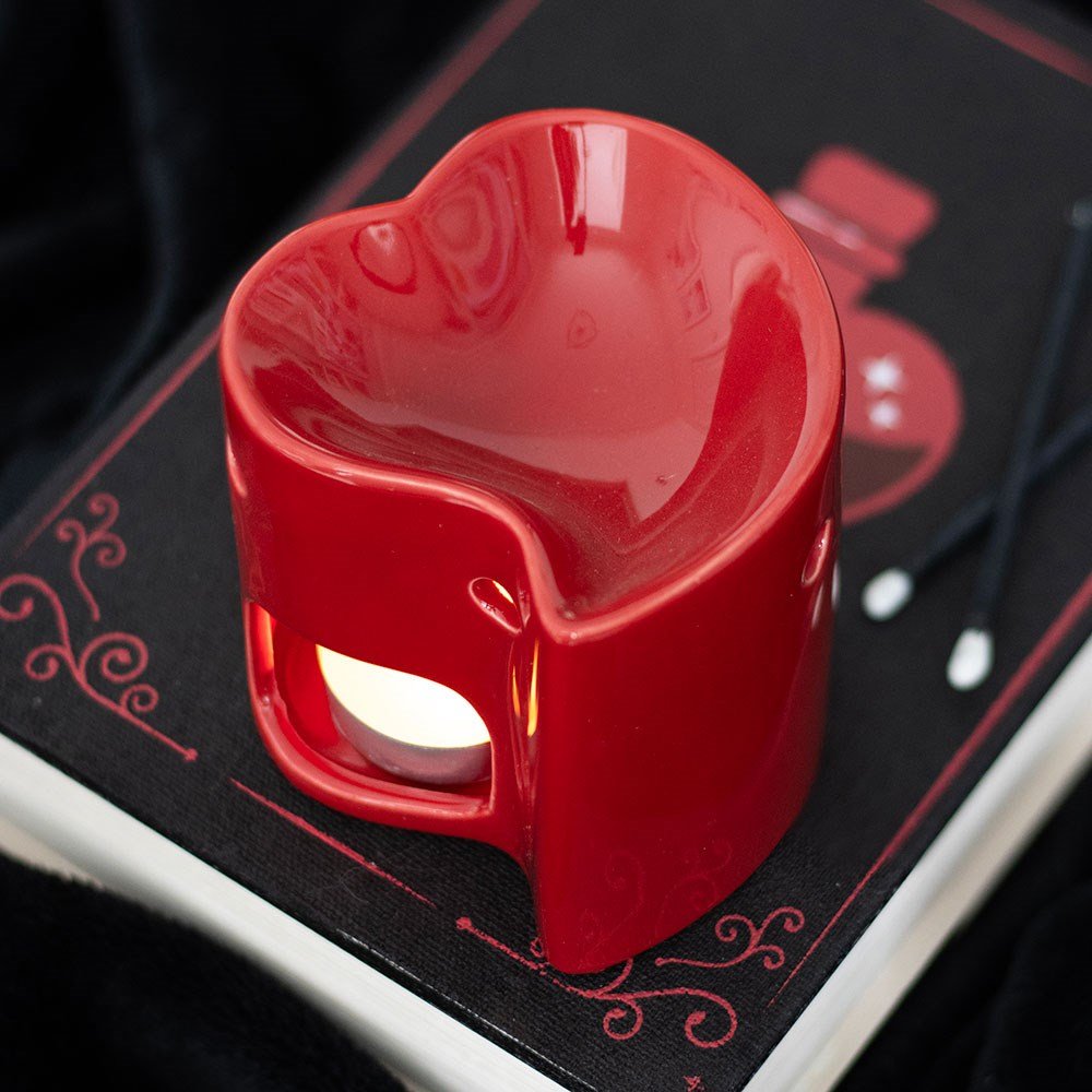 Red Heart Ceramic Oil Burner