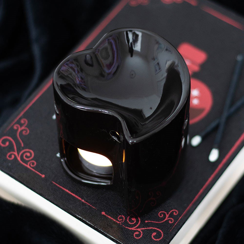 Black Heart Ceramic Oil Burner