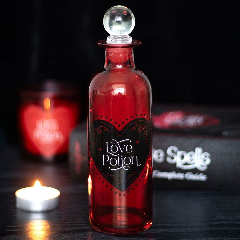 Red Decorative Love Potion Glass Bottle