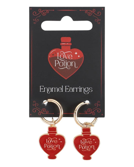 Gold Tone Love Potion Enamel And Stainless Steel Earrings