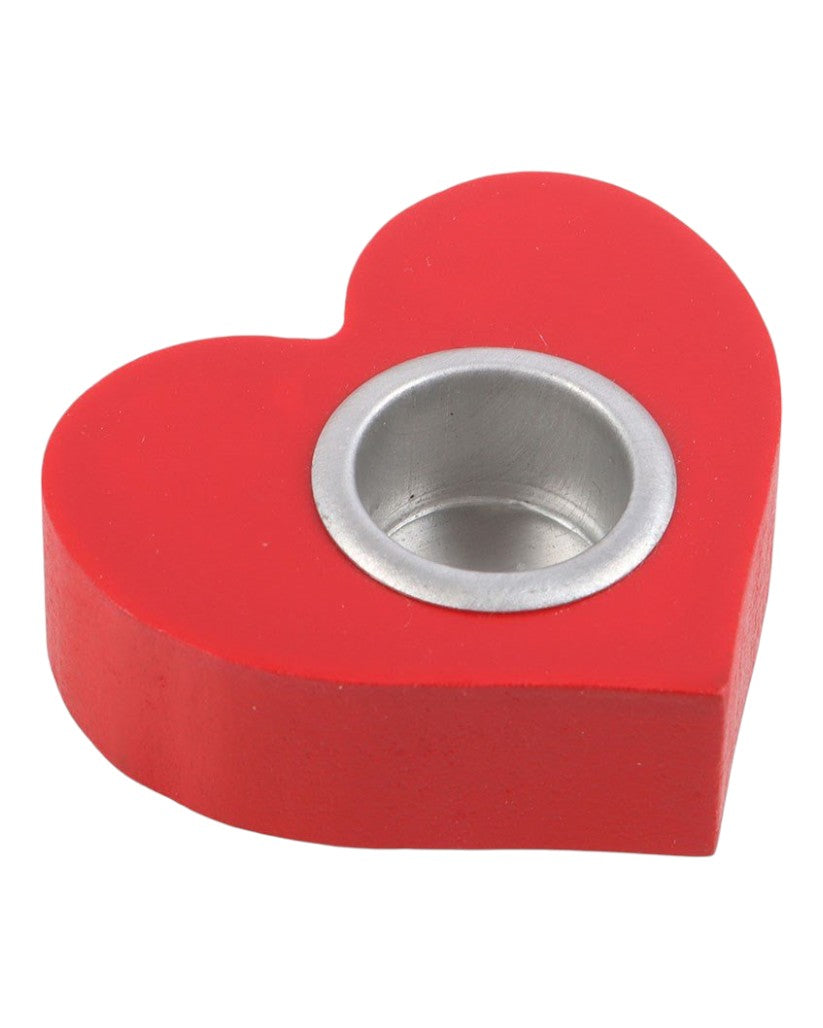 Red Heart Mdf Taper Candle Holder