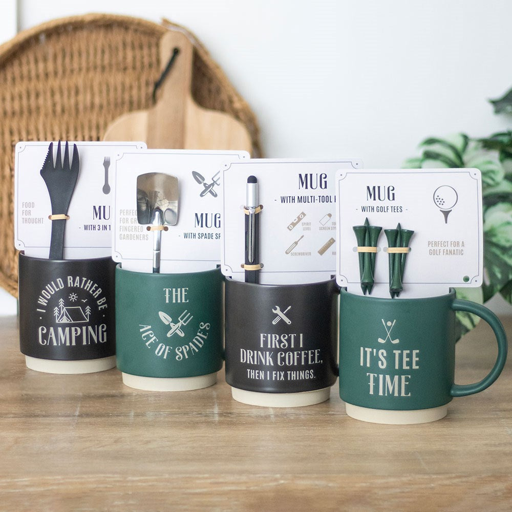 I Would Rather Be Camping Mug with 3 in 1 Spork