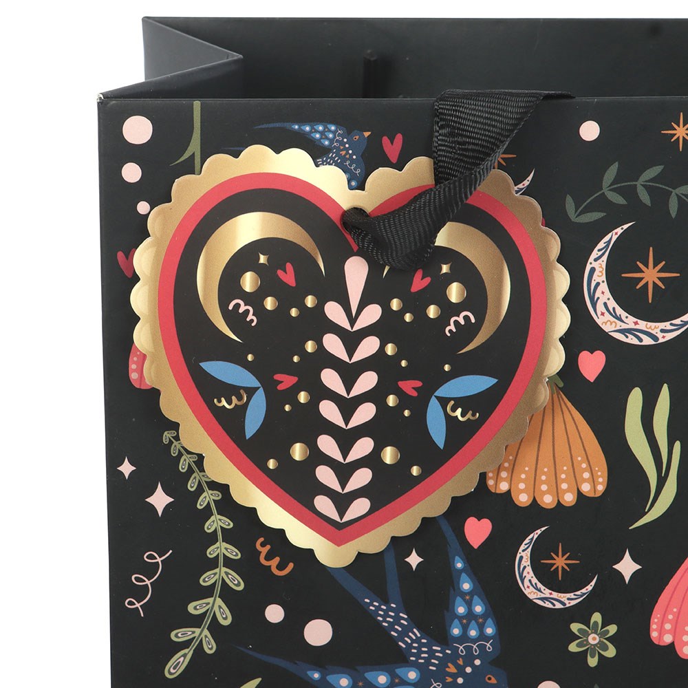 Medium Black Midnight Bloom Print Giftbag
