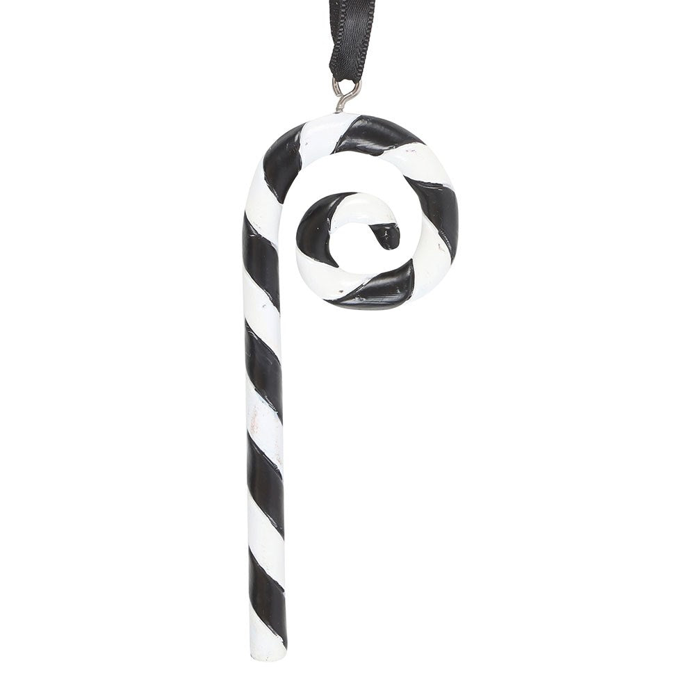 Black and White Candy Cane Hanging Ornament