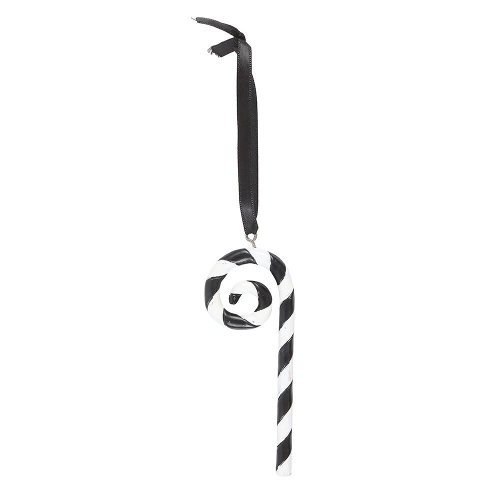 Black and White Candy Cane Hanging Ornament
