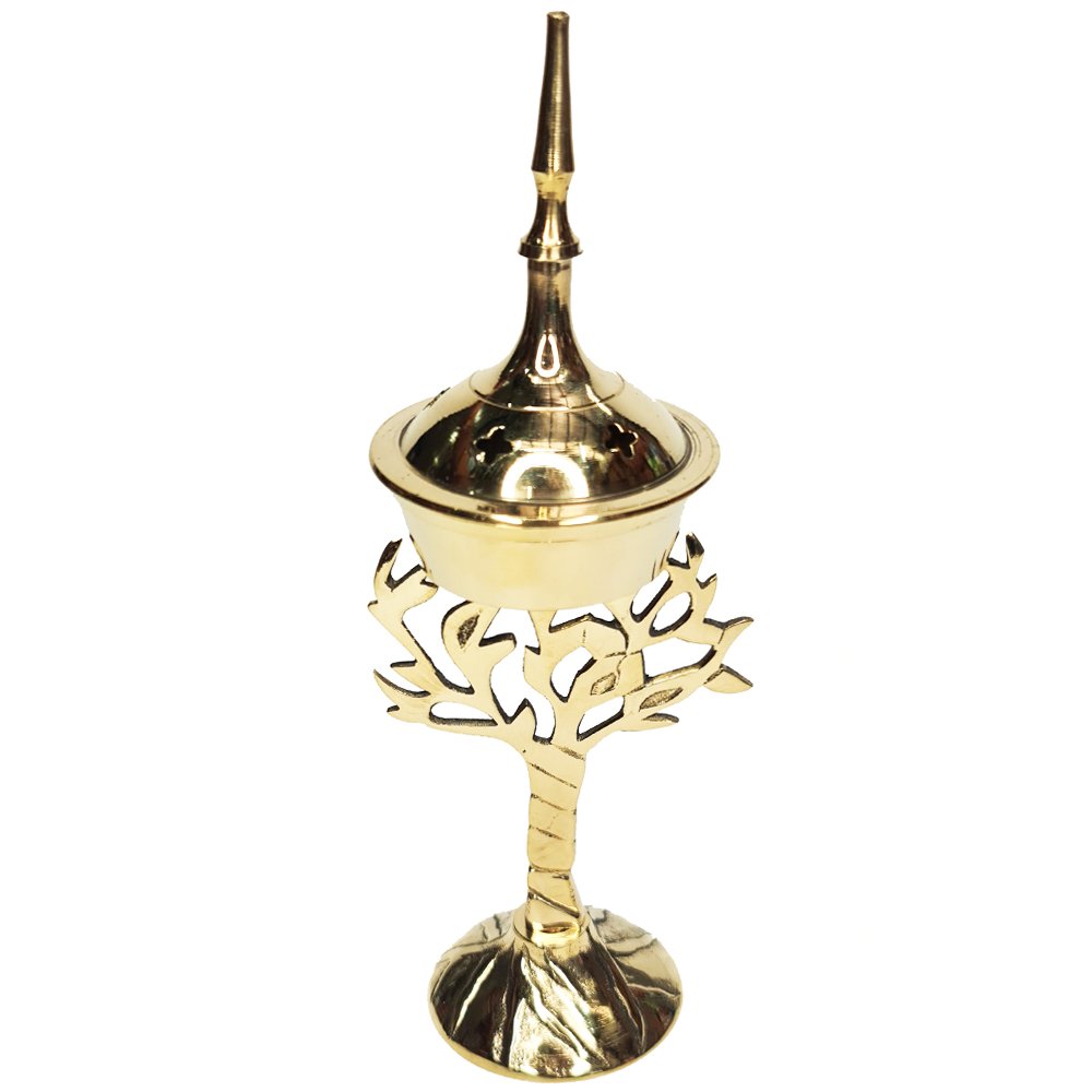 Brass Incense Burner - Tree 5cm x 20cm