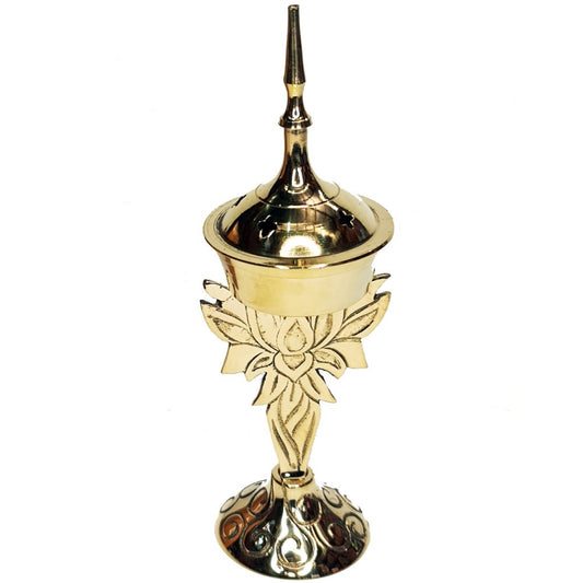 Brass Incense Burner - Lotus 5cm x 18cm