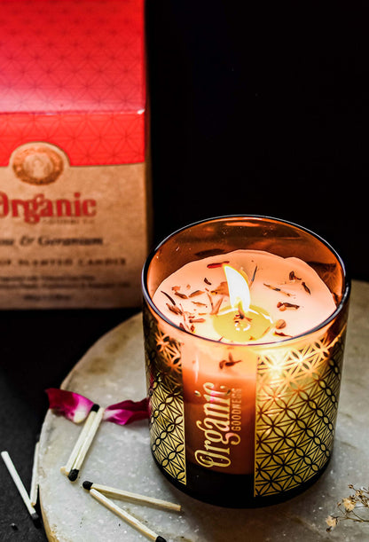 Organic Goodness Rose & Geranium Candle 200gms