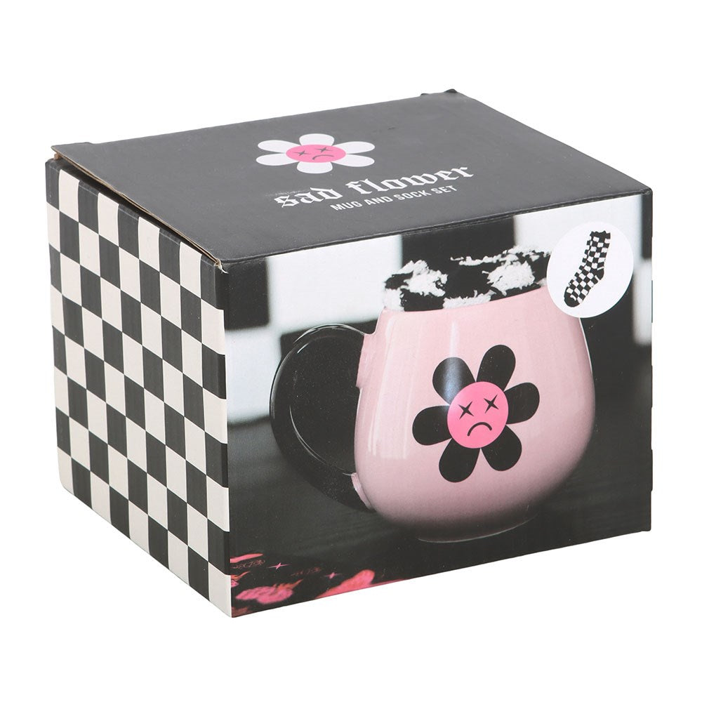 Sad Flower Ceramic Mug and Polyester Socks Set