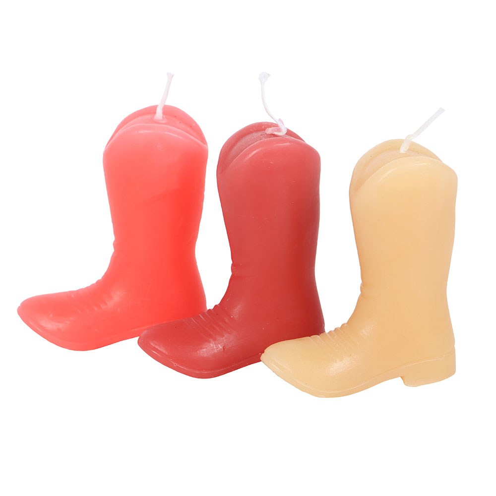 Set of 3 Cowboy Boot Candles Unscented