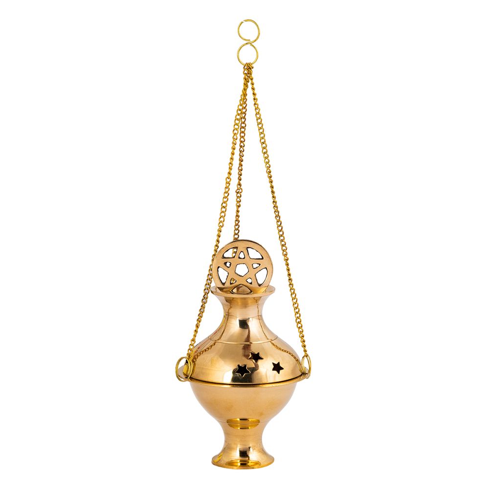 Brass Incense Burner - Pentacle 6.5cm x 11cm