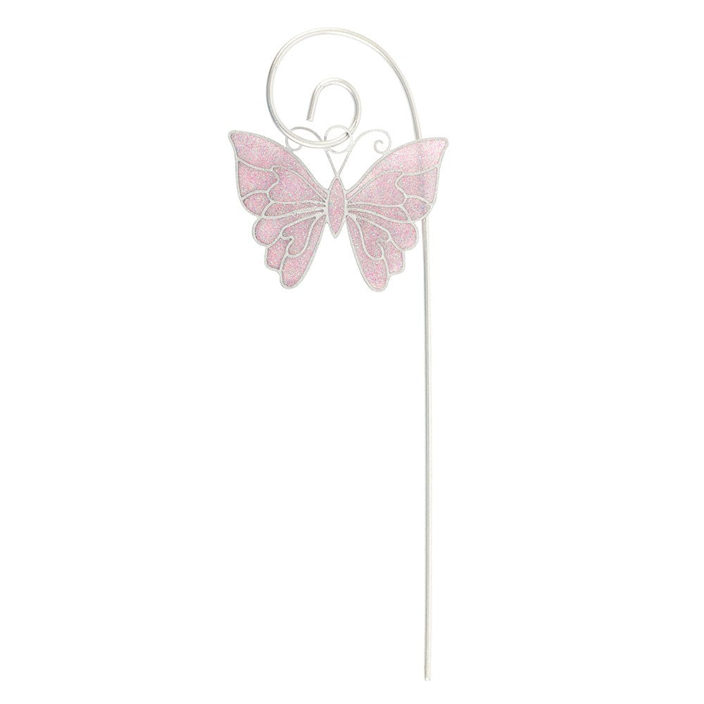 Set of 12 White Butterfly Suncatcher Stakes in Display