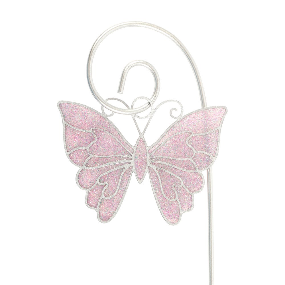 Set of 12 White Butterfly Suncatcher Stakes in Display