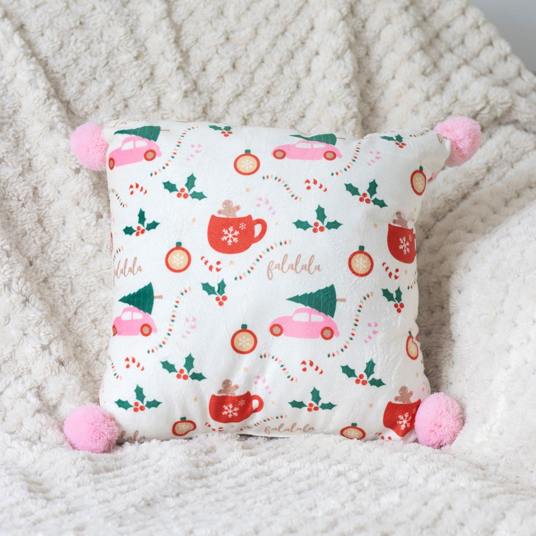 Sugarplum Fun Christmas Print Polyester Cushion