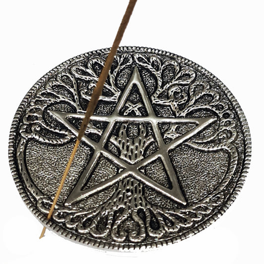 ALUMINIUM INCENSE BURNER - Pentacle Tree 11cm