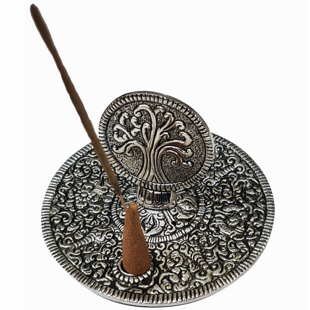 ALUMINIUM INCENSE BURNER - Tree 11cm