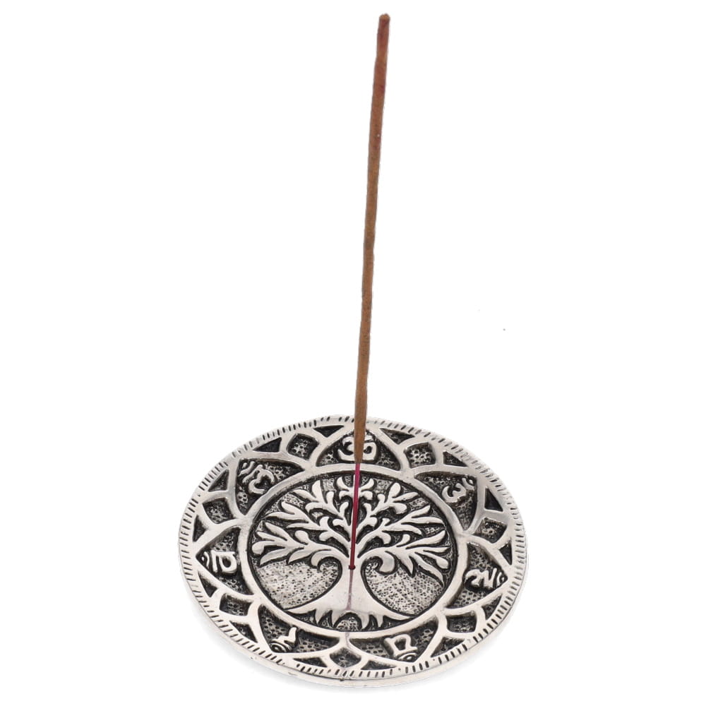 ALUMINIUM INCENSE BURNER - Tree with 7 Chakra