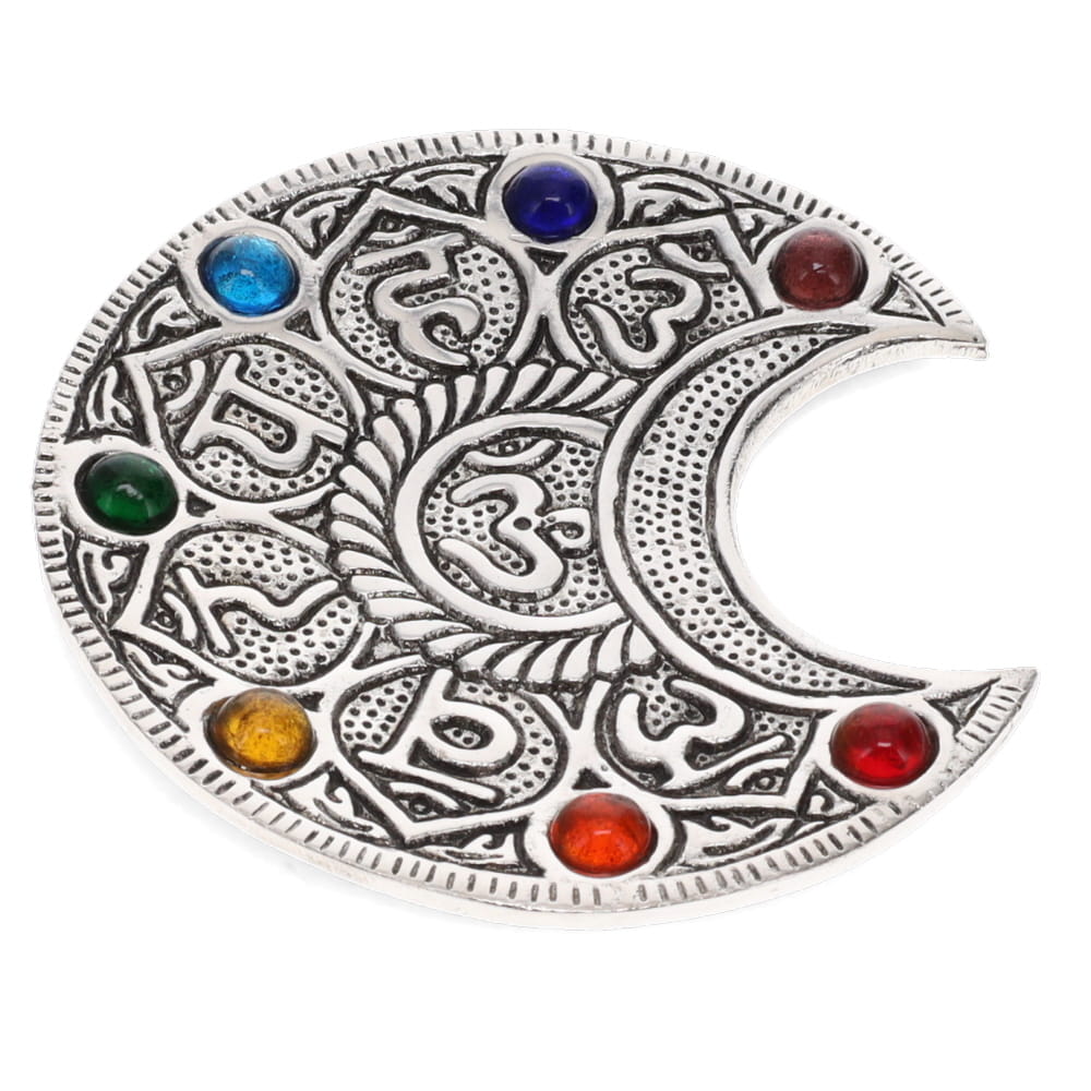 ALUMINIUM INCENSE BURNER - 7 Chakra with beads