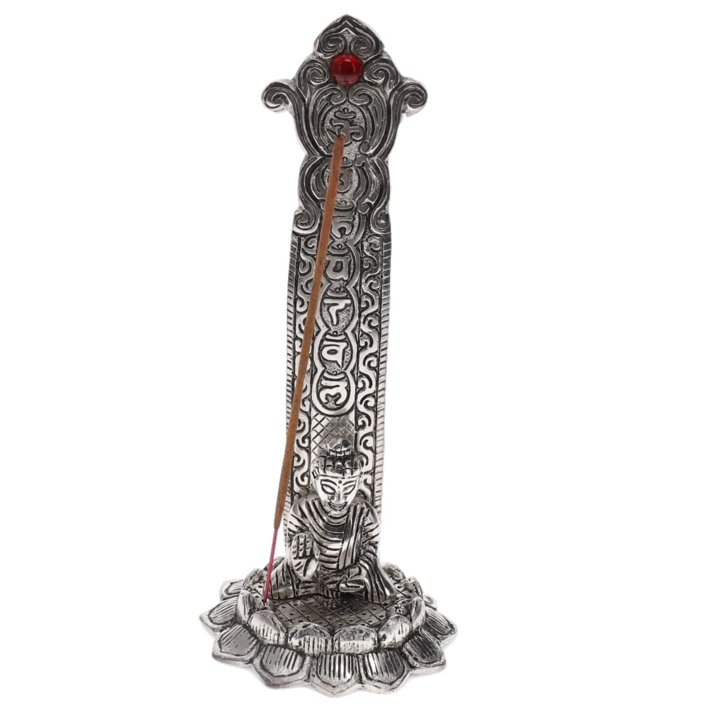 ALUMINIUM INCENSE BURNER - Buddha with 7 Chakra Symbols