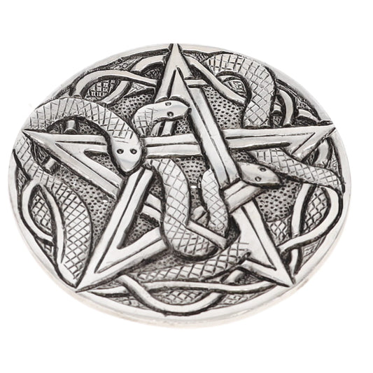 ALUMINIUM INCENSE BURNER - Pentacle Serpent 10.5cm