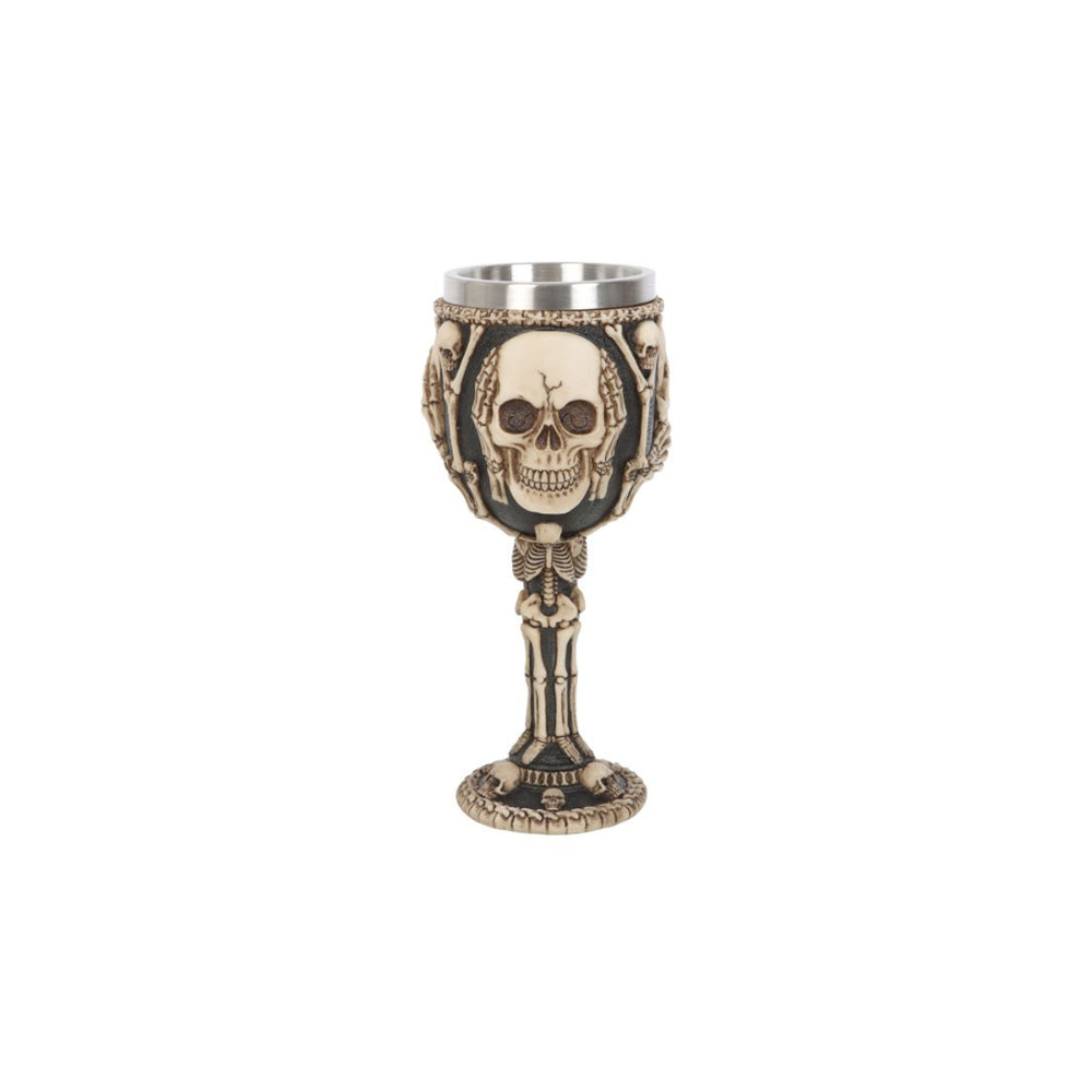 Resin See, Hear, Speak No Evil Skeleton Goblet