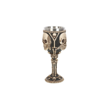 Resin See, Hear, Speak No Evil Skeleton Goblet