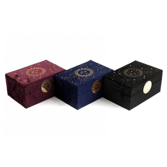 Velvet Sun and Moon Jewellery Box