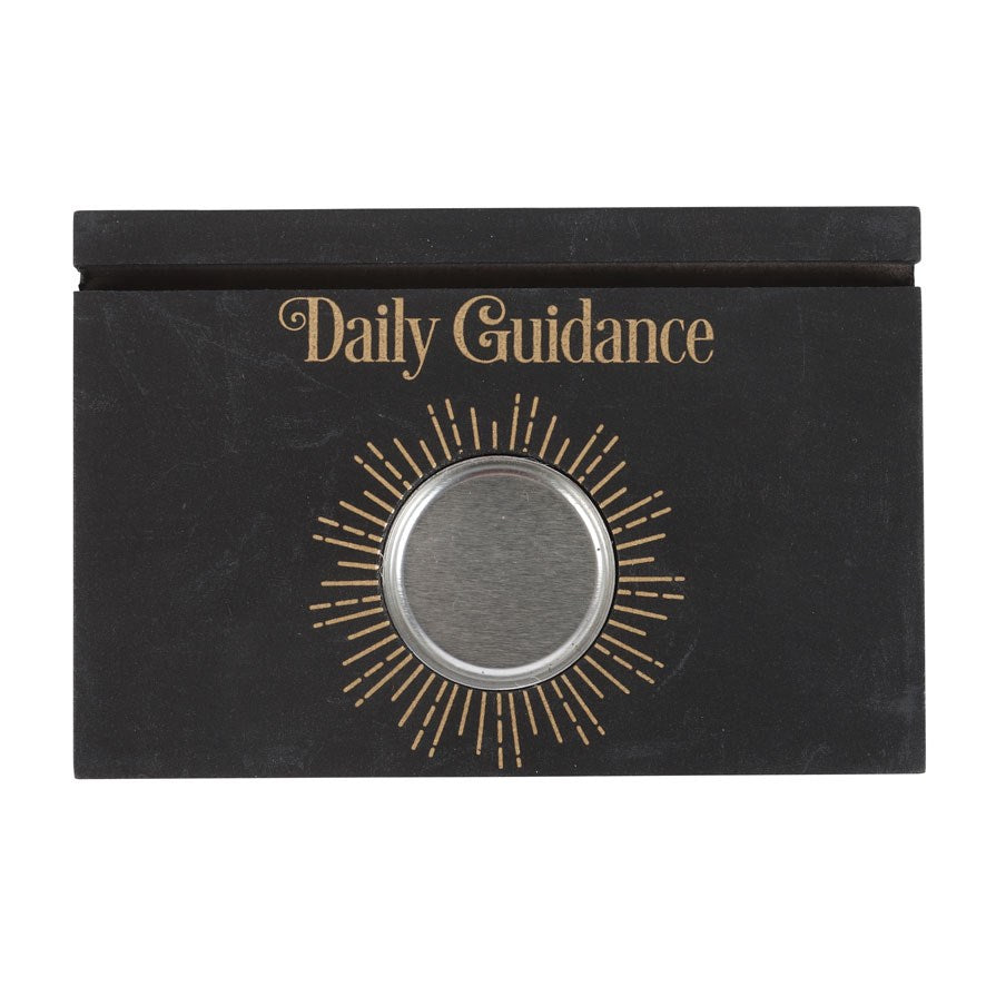 Black Daily Guidance Wooden Tarot Card Stand Tealight Holder