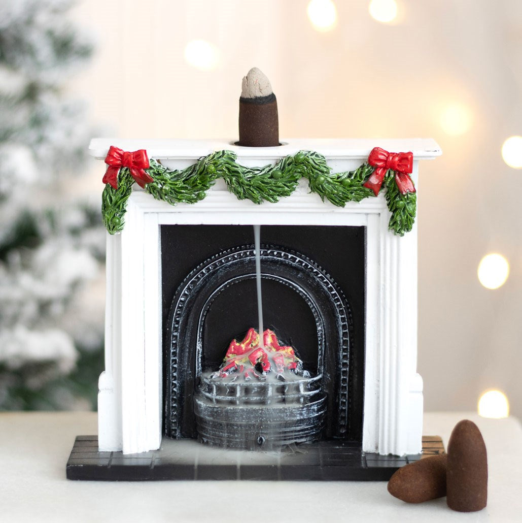 Christmas Fireplace Backflow Resin Incense Burner