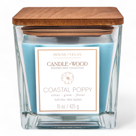 Coastal Poppy CandleWood Candle 425gms