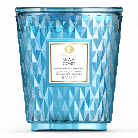 Amalfi Coast Coloured Glass Candle 595gms