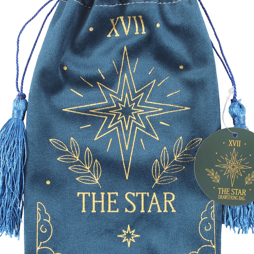 The Star Vintage Tarot Velvet Drawstring Bag