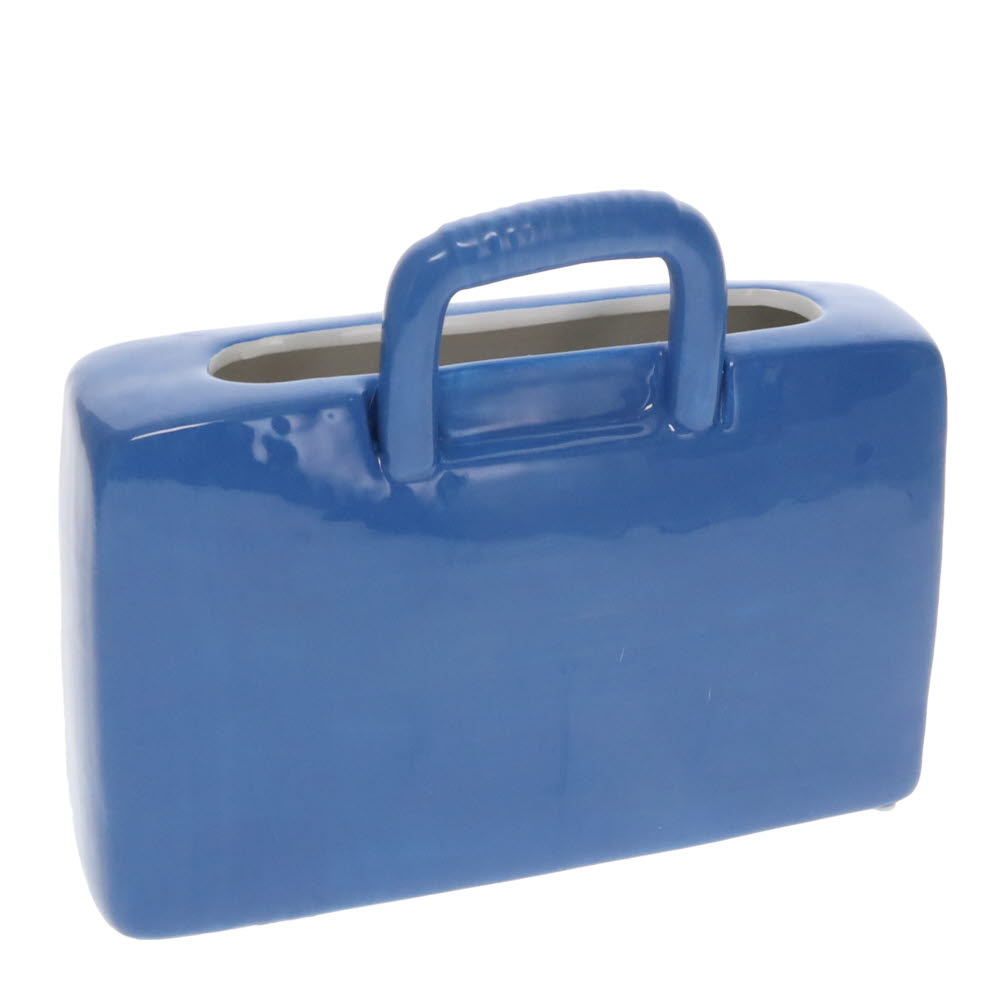 Blue Suitcase Flower Vase