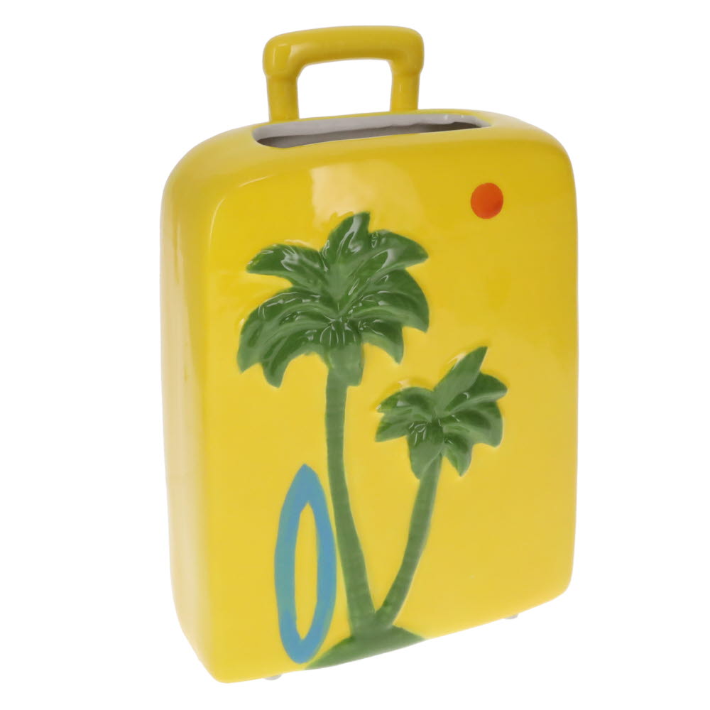Yellow Suitcase Flower Vase