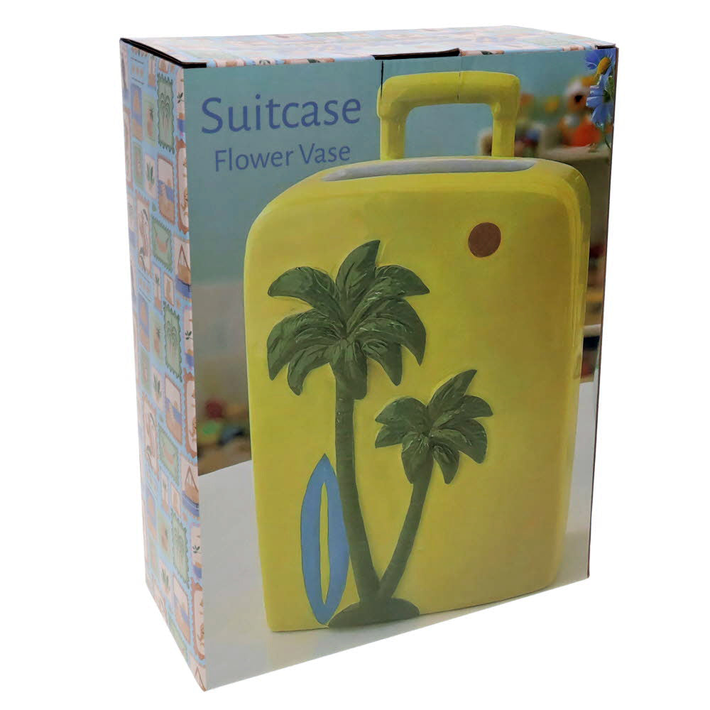 Yellow Suitcase Flower Vase