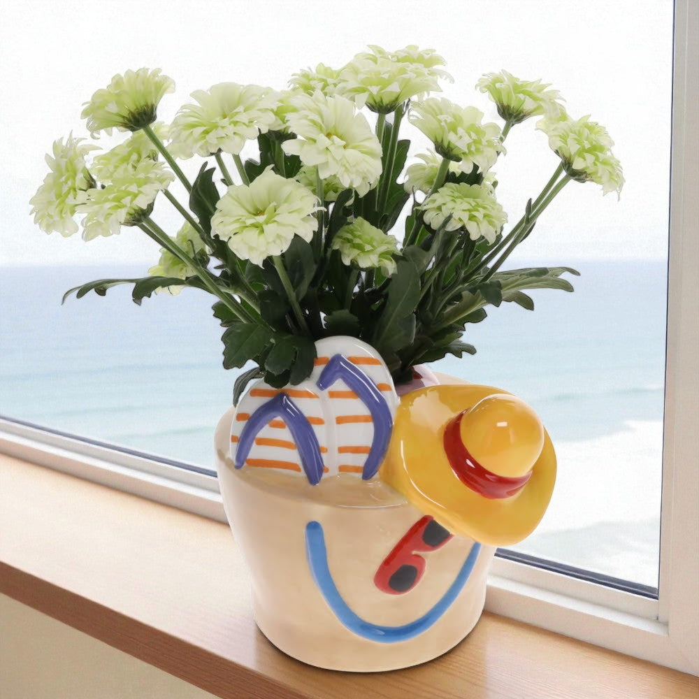 Beach Bucket Flower Vase