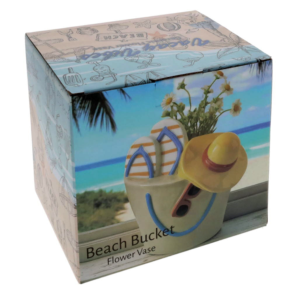 Beach Bucket Flower Vase