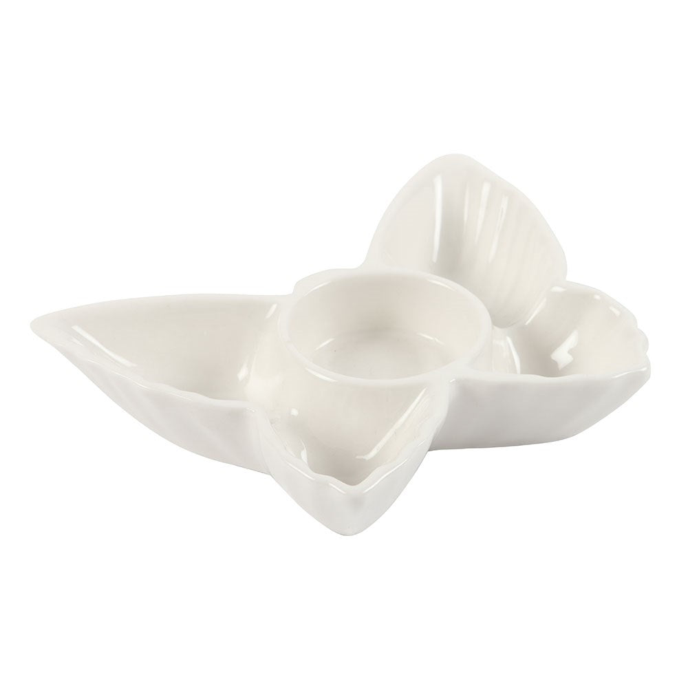 White Butterfly Tealight Candle Holder