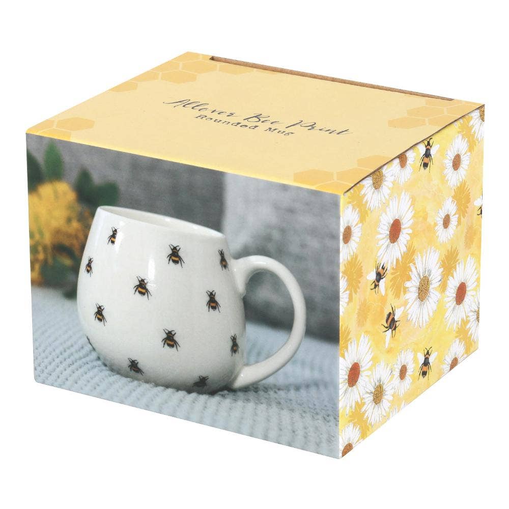 Bee Print Rounded Mug