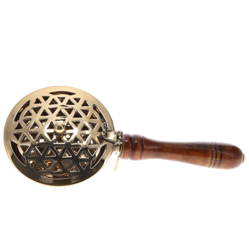 INCENSE BURNER - Brass Flower of Life