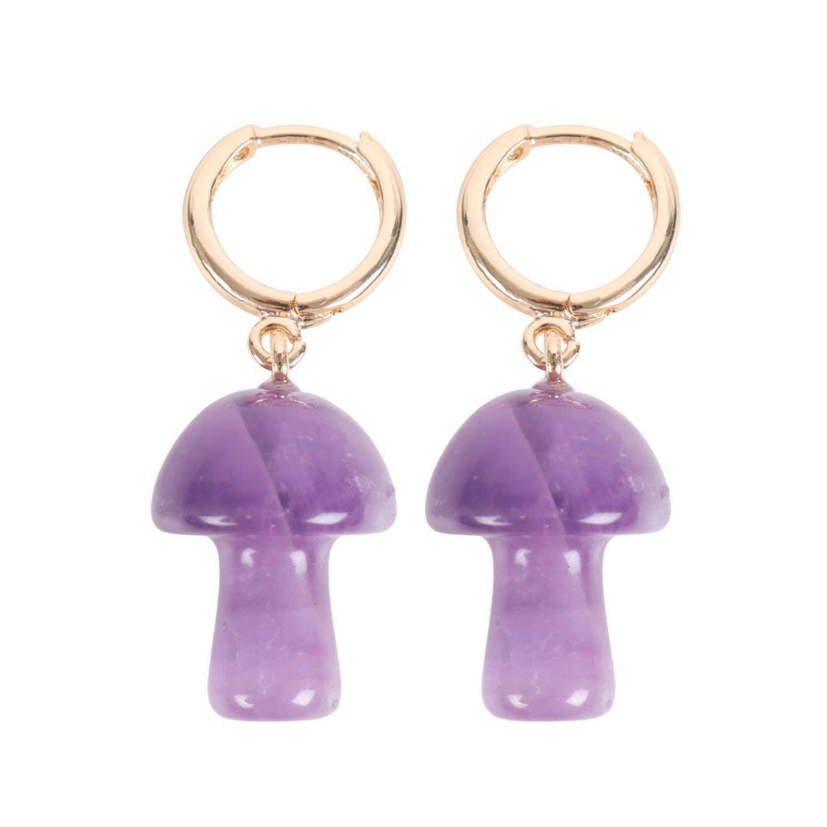 Amethyst Mushroom Earrings