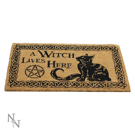 A Witch Lives Here Doormat 45x75cm