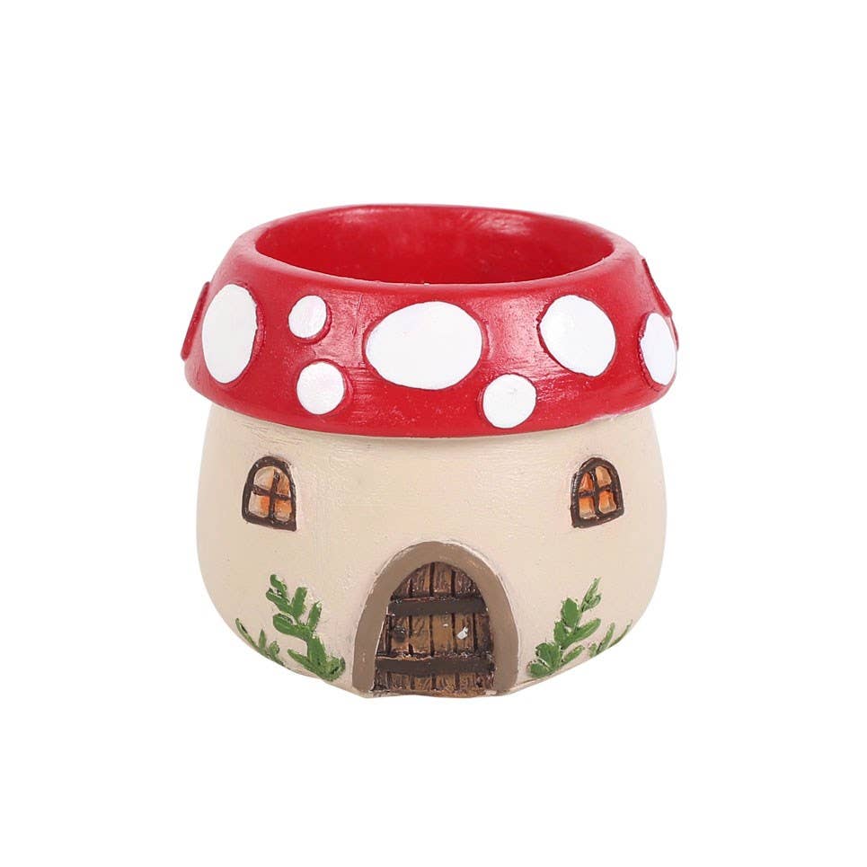 Mushroom House Resin Tealight Holder