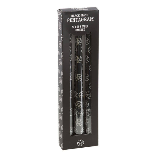 Set Of 3 Pentagram Taper Dinner Candles